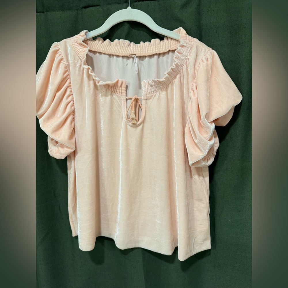 Free People Pink Ruffle Sleeve Top - Picture 5 of 8
